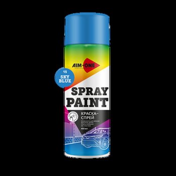 265 р. Краска синяя аэрозоль 450мл акриловая Spray Paint Blue AIM-ONE AIM-ONE sp-b21  с доставкой в г. Пермь. Увеличить фотографию 1