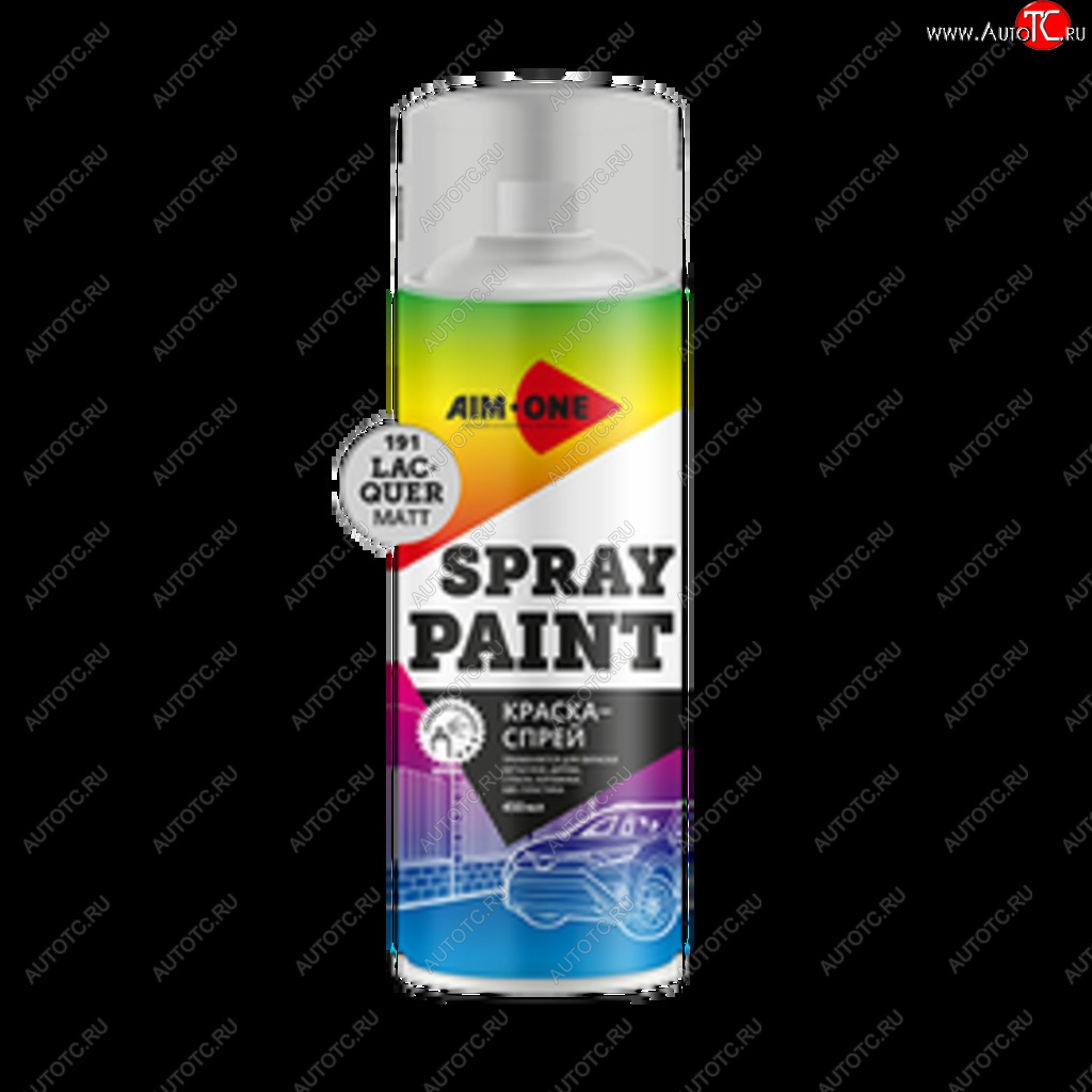 265 р. Лак матовый аэрозоль 450мл Spray Paint Lacquer Matt AIM-ONE AIM-ONE sp-ml191  с доставкой в г. Пермь
