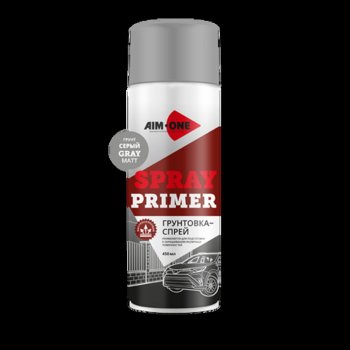 265 р. Грунт серый матовый аэрозоль 450мл Spray Primer Gray Matt AIM-ONE AIM-ONE spr-mg48  с доставкой в г. Пермь. Увеличить фотографию 1