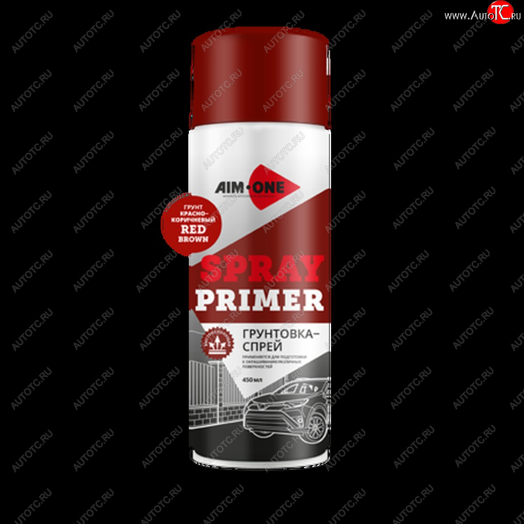 258 р. Грунт красно-коричневый аэрозоль 450мл Spray Primer Red Brown AIM-ONE AIM-ONE spr-rb142 AIM-ONE spr-rb142  с доставкой в г. Пермь