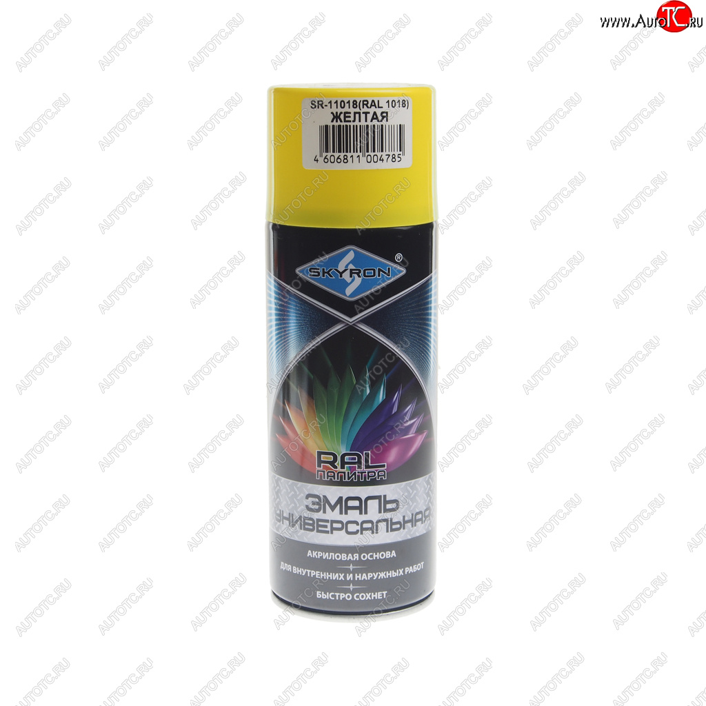 299 р. Краска желтая аэрозоль 520мл RAL 1018 акриловая SKYRON SKYRON sr-11018  с доставкой в г. Пермь