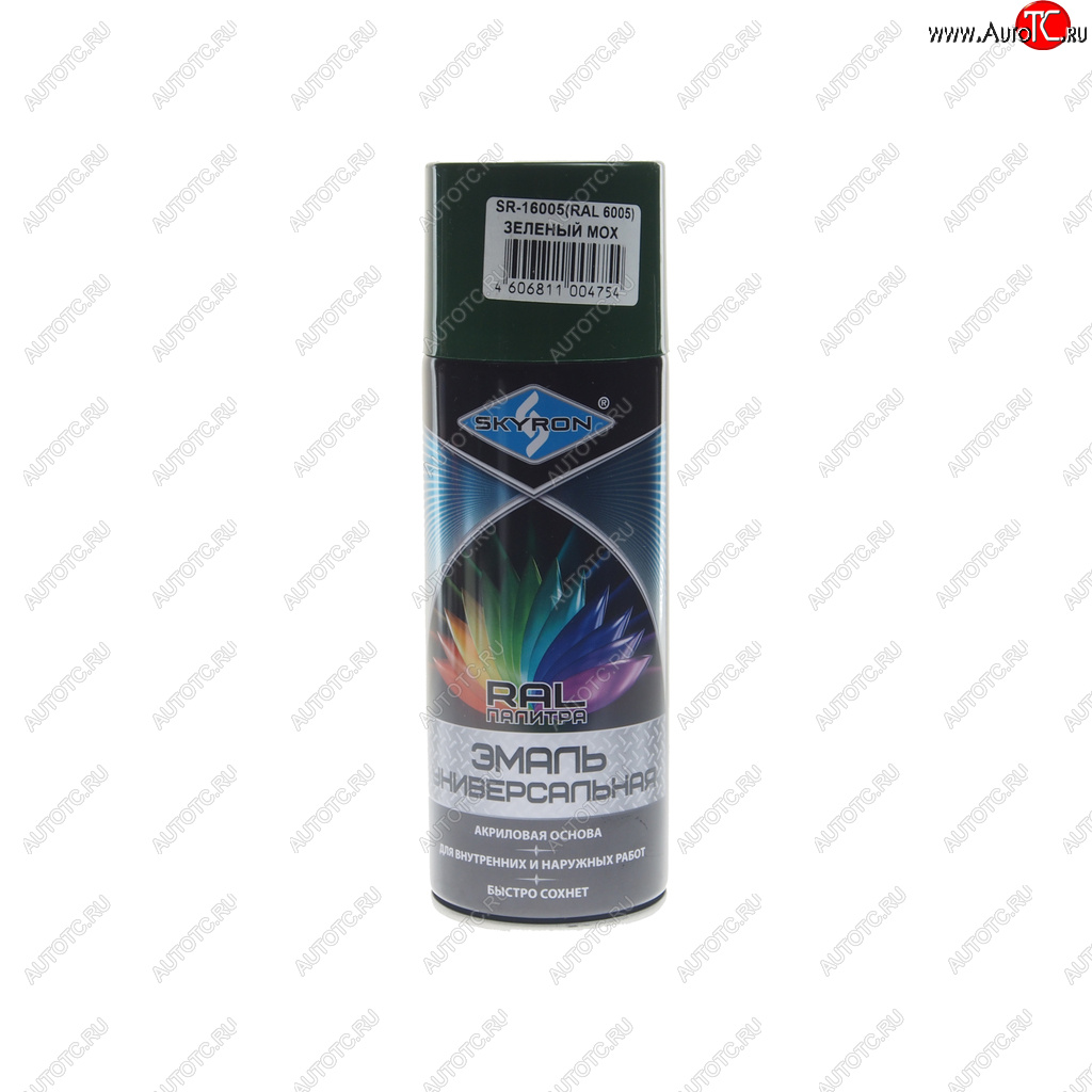 299 р. Краска зеленый мох аэрозоль 520мл RAL 6005 акриловая SKYRON SKYRON sr-16005  с доставкой в г. Пермь