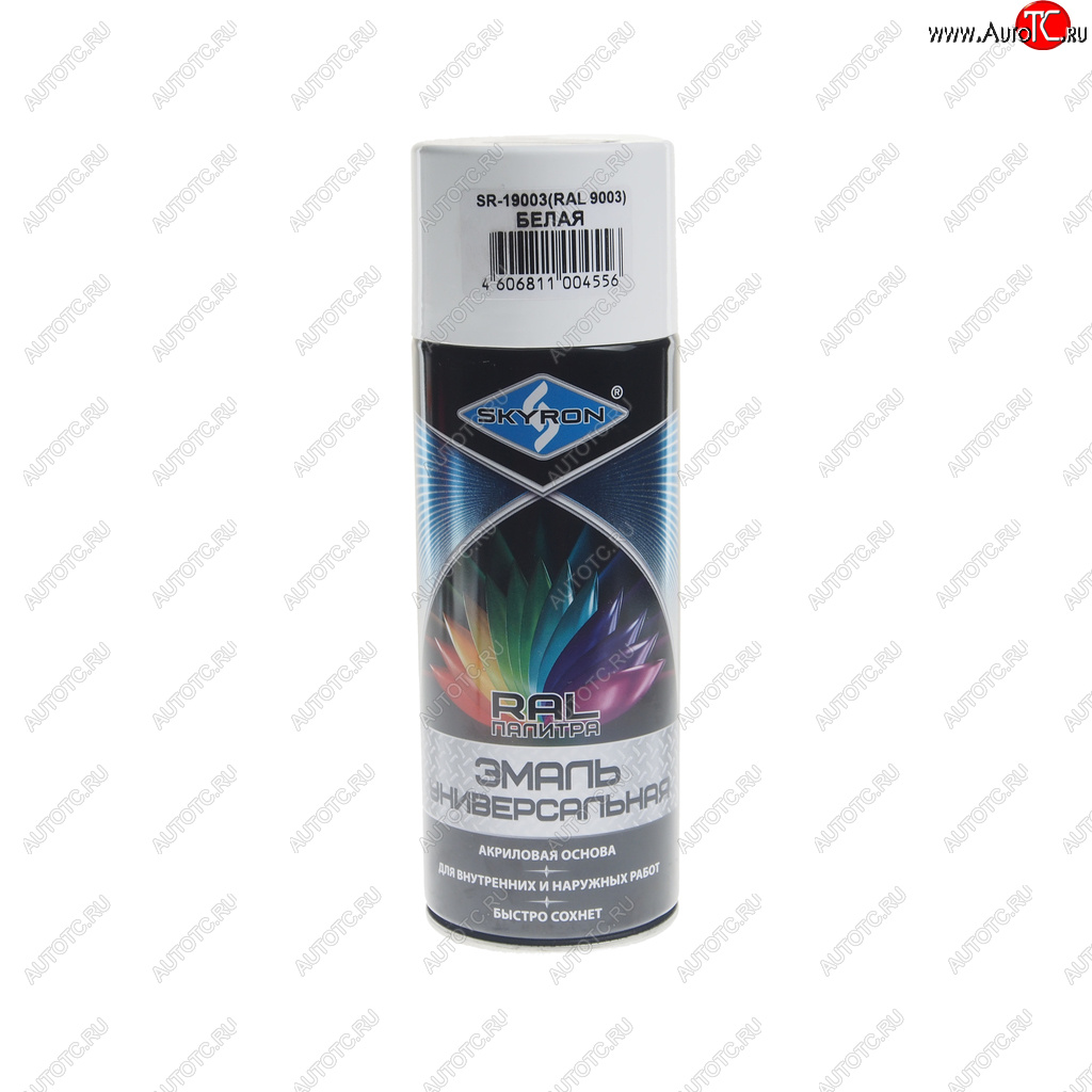 299 р. Краска белая аэрозоль 520мл RAL 9003 акриловая SKYRON SKYRON sr-19003  с доставкой в г. Пермь