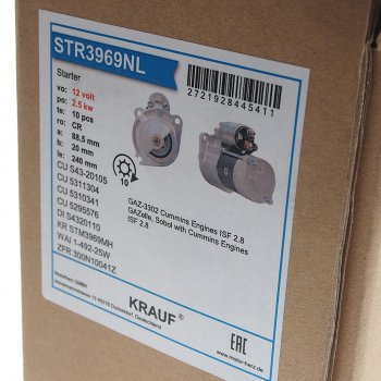 9 599 р. Стартер ГАЗ-3302 дв.CUMMINS ISF2.8 12В z=10 2.5кВт KRAUF KRAUF str3969nl KRAUF str3969nl  с доставкой в г. Пермь. Увеличить фотографию 4