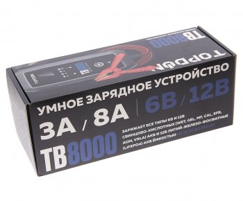 11 949 р. Устройство зарядное 6-12V 8А 260Ач (автомат) IP 65 TOPDON TOPDON tb8000  с доставкой в г. Пермь. Увеличить фотографию 3