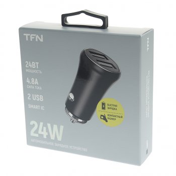 649 р. Устройство зарядное в прикуриватель 2USB 12V TFN TFN tfn-ccrpd03  с доставкой в г. Пермь. Увеличить фотографию 3