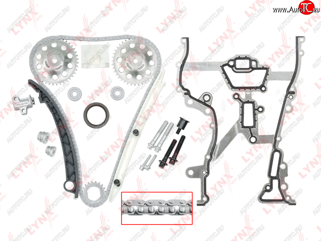 11 599 р. Комплект цепи ГРМ OPEL Astra H (1.4) (цепь+башмак+2 успок+натяж+3 звез+прокл кр ГРМ+сальник) LYNX LYNX tk0010  с доставкой в г. Пермь