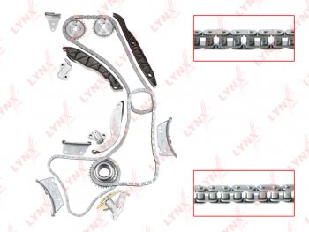 27 999 р. Комплект цепи ГРМ KIA Sorento (2.5 CRDI) (3 цепи+2 башмака натяж+5 успокоит+3 натяж+3 звезды) LYNX LYNX tk0021  с доставкой в г. Пермь. Увеличить фотографию 5