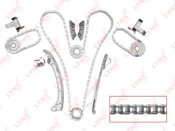 26 749 р. Комплект цепи ГРМ TOYOTA Land Cruiser Prado (02-) (4.0) (3 цепи+башмак+3 успок+3 натяж+4 звез) LYNX LYNX tk0043  с доставкой в г. Пермь. Увеличить фотографию 1