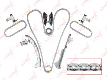 28 799 р. Комплект цепи ГРМ TOYOTA Camry (06-) (3.5) (3 цепи+башмак натяж+3 успокоит+3 натяж+2 звезды) LYNX LYNX tk0060  с доставкой в г. Пермь. Увеличить фотографию 5