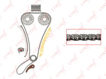 12 399 р. Комплект цепи ГРМ CHEVROLET Epica (06-) (2.5) (2 цепи+башмак натяж+2 успокоит+натяж+3 звезды) LYNX LYNX tk0077  с доставкой в г. Пермь. Увеличить фотографию 1