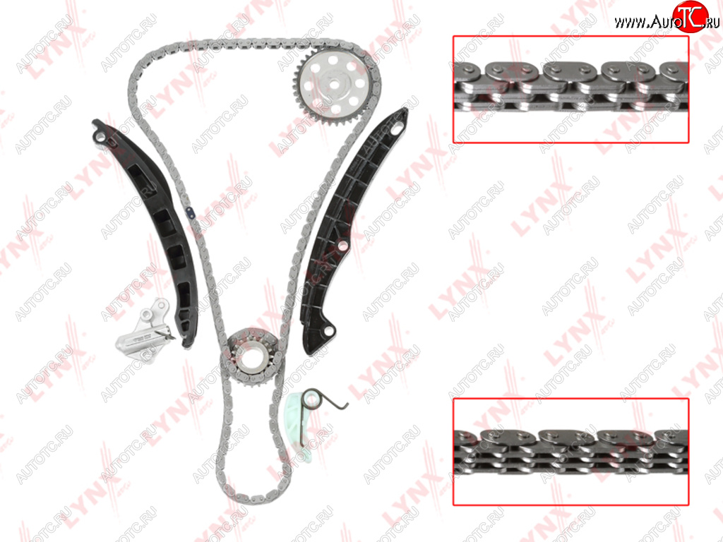 10 549 р. Комплект цепи ГРМ VW AUDI SKODA (1.4 TSI) (2 цепи+башмак натяж+успокоит+2 натяж+2 звезды) LYNX LYNX tk0158  с доставкой в г. Пермь