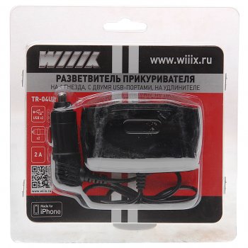 769 р. Разветвитель прикуривателя 2-х гнездовой 12V WIIIX WIIIX tr-04u2  с доставкой в г. Пермь. Увеличить фотографию 1