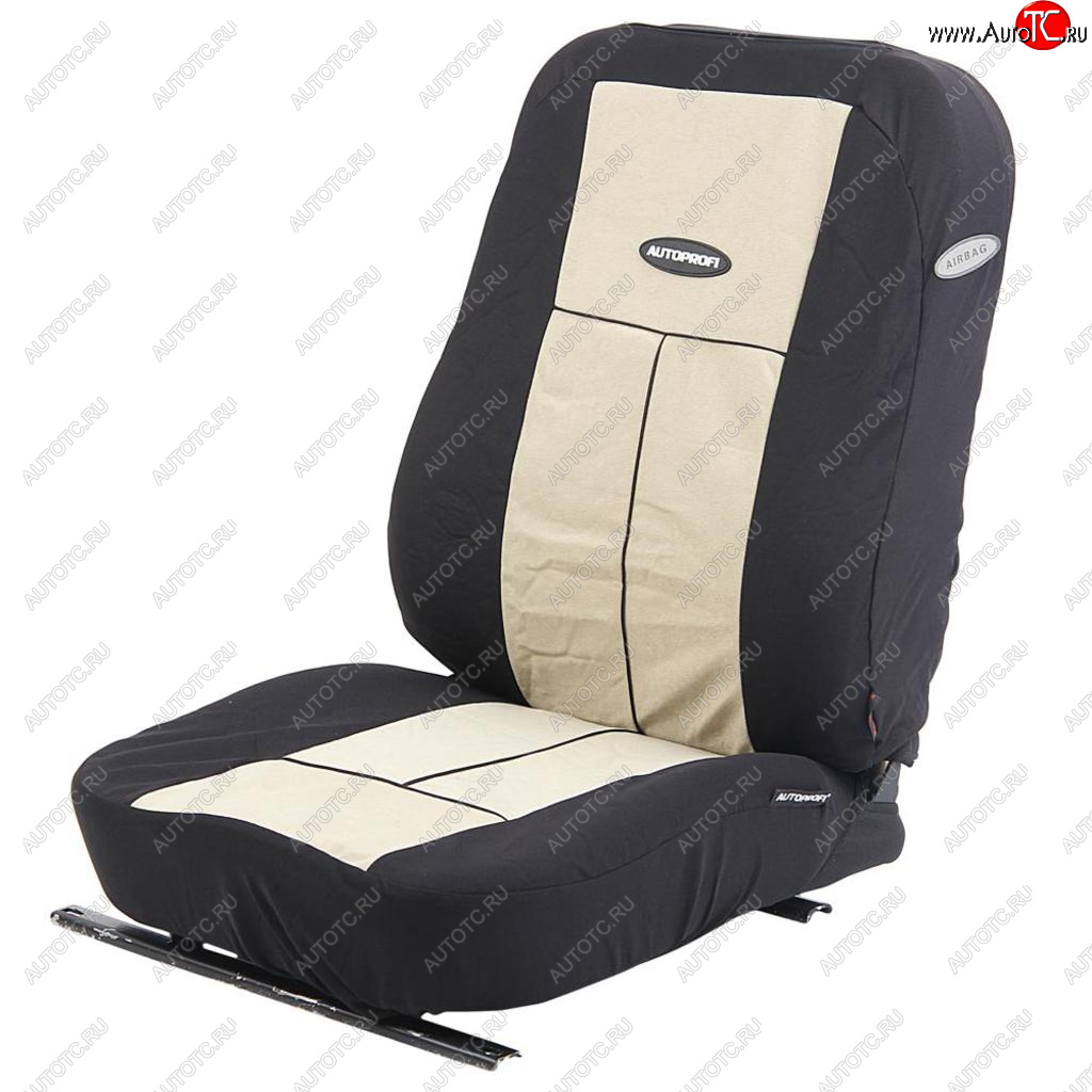 3 599 р. Универсальные чехлы сидений (майка, 9 предм., полиэстер/велюр (AIRBAG)) AUTOPROFI AUTOPROFI tt-902v bkl.be   (черные/с.бежевые)  с доставкой в г. Пермь