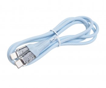 499 р. Кабель iPhone (5-)-USB Type C 1.2м HOCO HOCO u111 blue HOCO u111 blue  с доставкой в г. Пермь. Увеличить фотографию 1