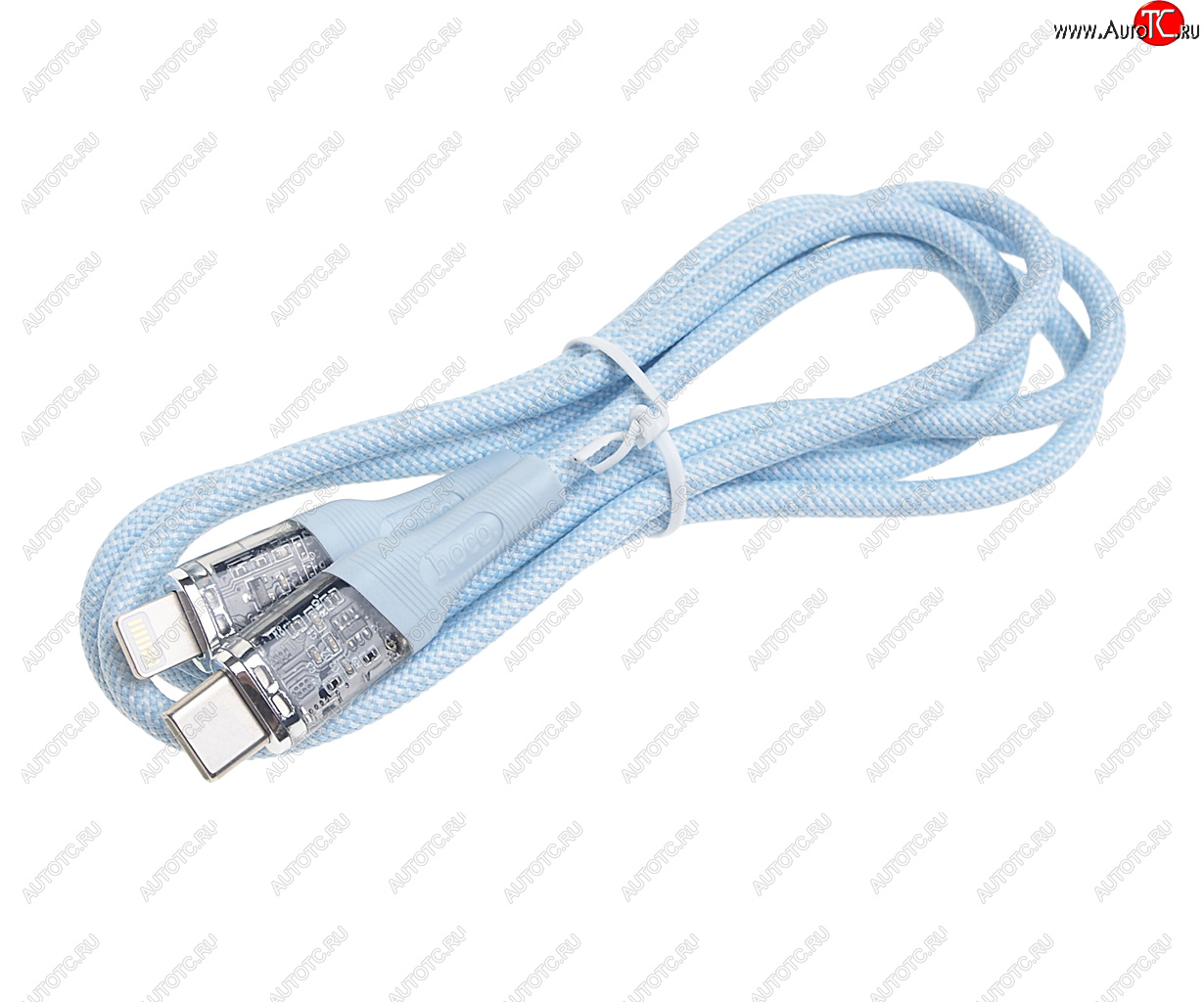 499 р. Кабель iPhone (5-)-USB Type C 1.2м HOCO HOCO u111 blue HOCO u111 blue  с доставкой в г. Пермь