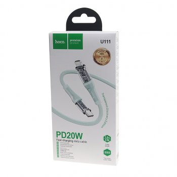 499 р. Кабель iPhone (5-)-USB Type C 1.2м HOCO HOCO u111 green  с доставкой в г. Пермь. Увеличить фотографию 2