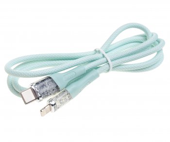 499 р. Кабель iPhone (5-)-USB Type C 1.2м HOCO HOCO u111 green  с доставкой в г. Пермь. Увеличить фотографию 1
