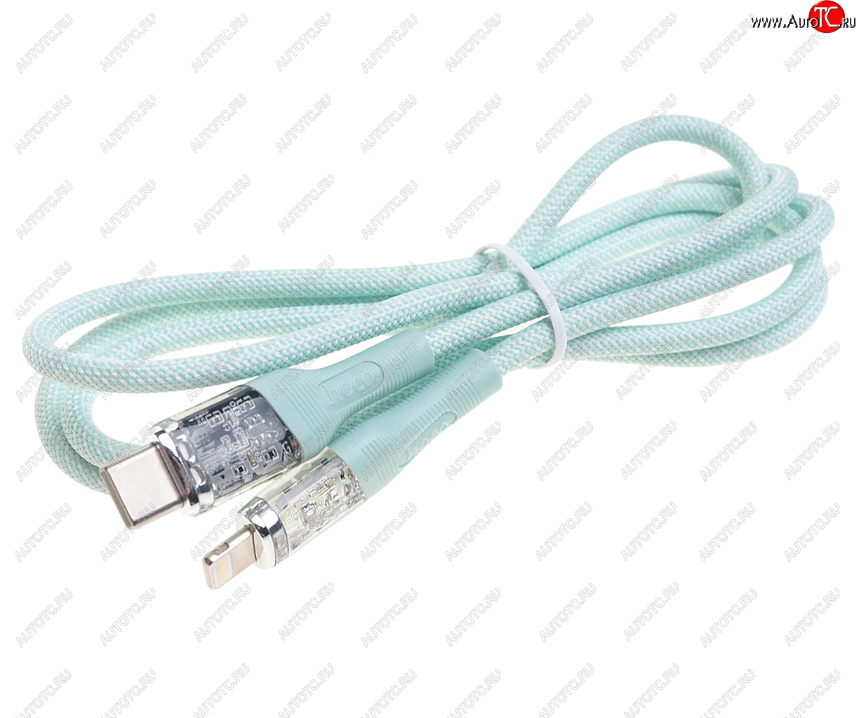 499 р. Кабель iPhone (5-)-USB Type C 1.2м HOCO HOCO u111 green  с доставкой в г. Пермь