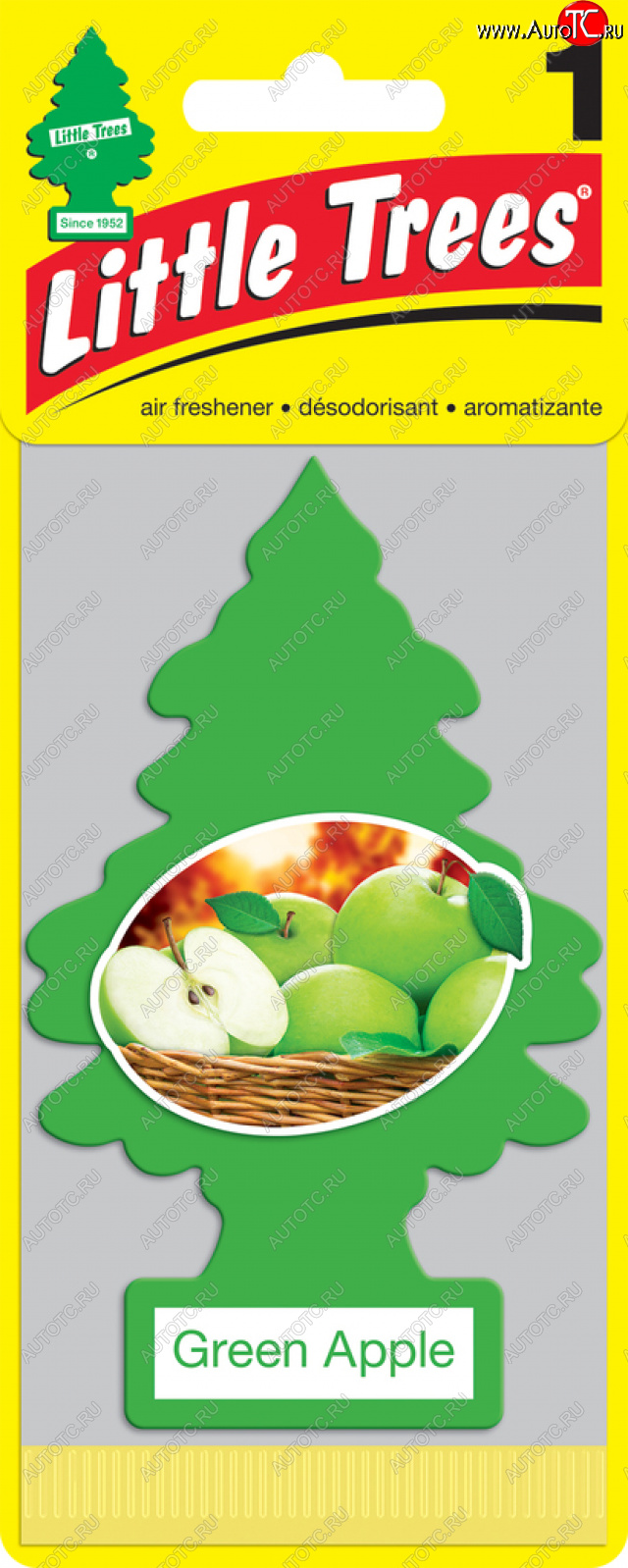159 р. Ароматизатор подвесной пластина (яблоко зеленое) Елочка CAR FRESHNER CAR FRESHNER u1p-10316-russ  с доставкой в г. Пермь