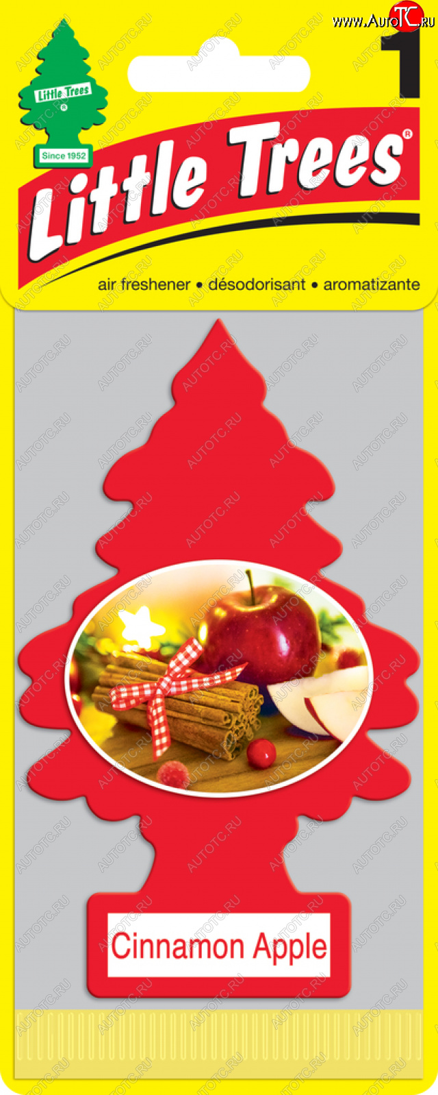 159 р. Ароматизатор подвесной пластина (яблоко и корица) Елочка CAR FRESHNER CAR FRESHNER u1p-10338-russ  с доставкой в г. Пермь