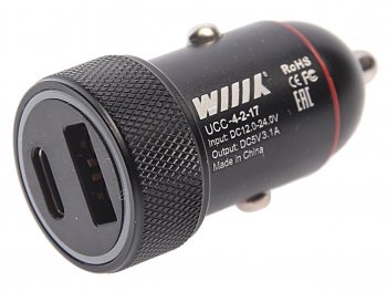 Устройство зарядное в прикуриватель 2USB 12V WIIIX WIIIX ucc-2-17