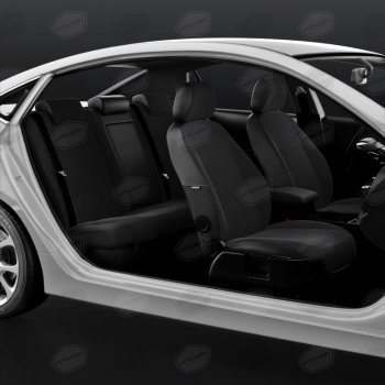 5 299 р. Авточехлы универсальные экокожа-жаккард черные комплект AVTOLIDER AVTOLIDER ujk31-0101  с доставкой в г. Пермь. Увеличить фотографию 4