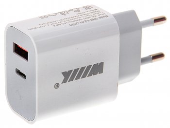 839 р. Устройство зарядное в розетку 1USB + 1 Type C 220V WIIIX WIIIX unn-4-2-04-qcpd  с доставкой в г. Пермь. Увеличить фотографию 1