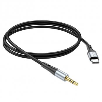 349 р. Кабель jack 3.5-USB Type C 1м черный HOCO HOCO upa22 black  с доставкой в г. Пермь. Увеличить фотографию 2