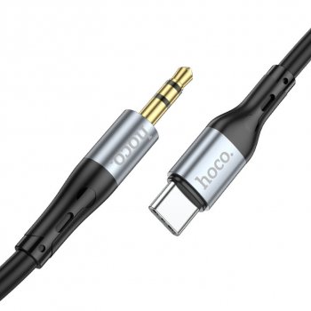 349 р. Кабель jack 3.5-USB Type C 1м черный HOCO HOCO upa22 black  с доставкой в г. Пермь. Увеличить фотографию 1