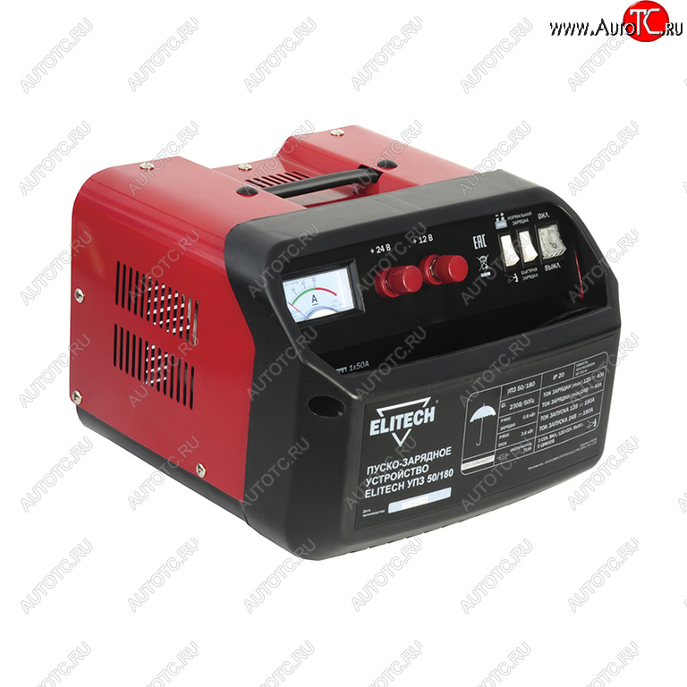 10 699 р. Устройство пуско-зарядное 12-24V/40-700Ач/180А ELITECH ELITECH упз 50180 ELITECH упз 50180  с доставкой в г. Пермь