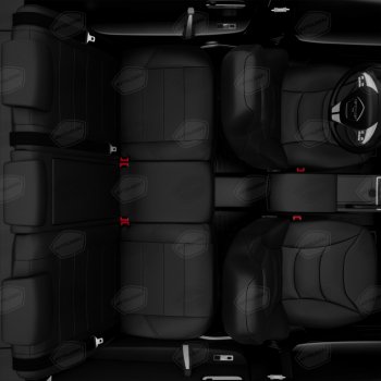 11 299 р. Универсальные чехлы сидений (майка,9 предм., экокожа) Recaro AVTOLIDER   (черный)  с доставкой в г. Пермь. Увеличить фотографию 2