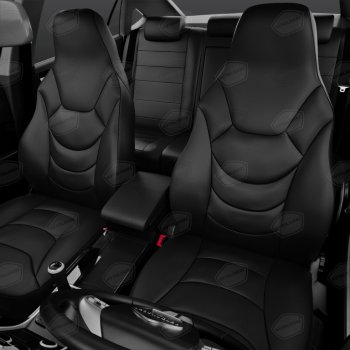11 299 р. Универсальные чехлы сидений (майка,9 предм., экокожа) Recaro AVTOLIDER   (черный)  с доставкой в г. Пермь. Увеличить фотографию 7