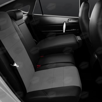 11 299 р. Универсальные чехлы сидений (майка, 8 предм., экокожа) Recaro AVTOLIDER   (черно-серые)  с доставкой в г. Пермь. Увеличить фотографию 4