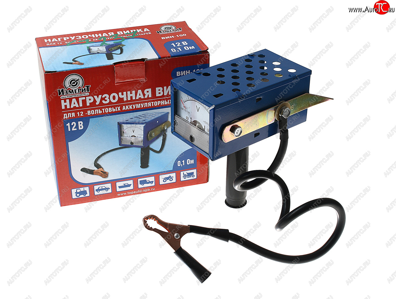 1 299 р. Вилка нагрузочная для измерения заряда АКБ 12V, емкость до 190Ач ВИН-100 ТОП АВТО ТОП АВТО в100  с доставкой в г. Пермь
