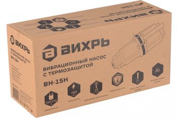 2 969 р. Насос погружной вибрационный 280Вт 18лмин. глубина погружения 3м подача 72м нижний забор ВИХРЬ ВИХРЬ вн-15н  с доставкой в г. Пермь. Увеличить фотографию 19