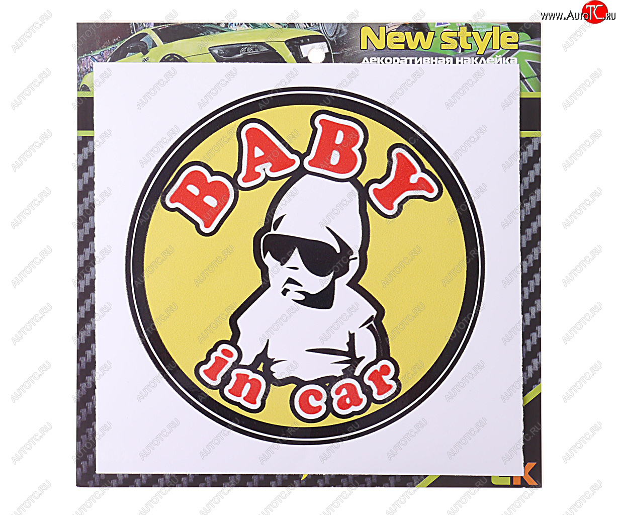 61 р. Наклейка-знак виниловая Baby in car 12х12см MASHINOKOM MASHINOKOM vrc 426  с доставкой в г. Пермь