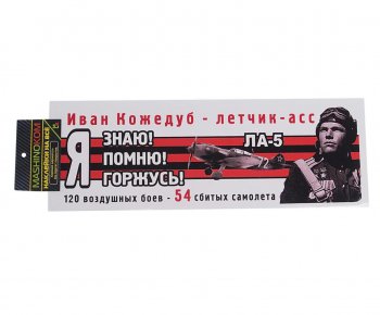 85 р. Наклейка виниловая Я помню Кожедуб 12х35см (лента) полноцветная MASHINOKOM MASHINOKOM vrc 907-07  с доставкой в г. Пермь. Увеличить фотографию 1