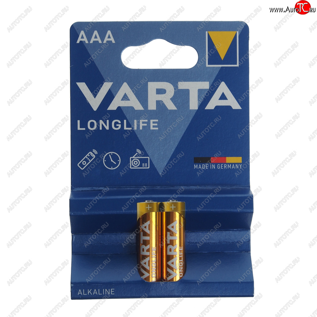107 р. Батарейка AAA LR03 1.5V блистер 2шт. (цена за 1шт.) Alkaline Longlife VARTA VARTA vrt-lr03l(2)бл  с доставкой в г. Пермь