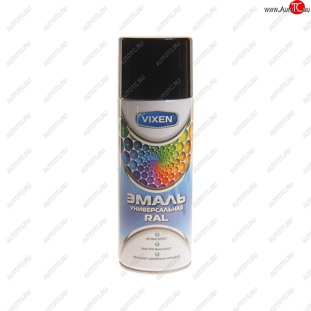 299 р. Краска черная глянцевая аэрозоль 520мл VIXEN VIXEN vx-19005  с доставкой в г. Пермь