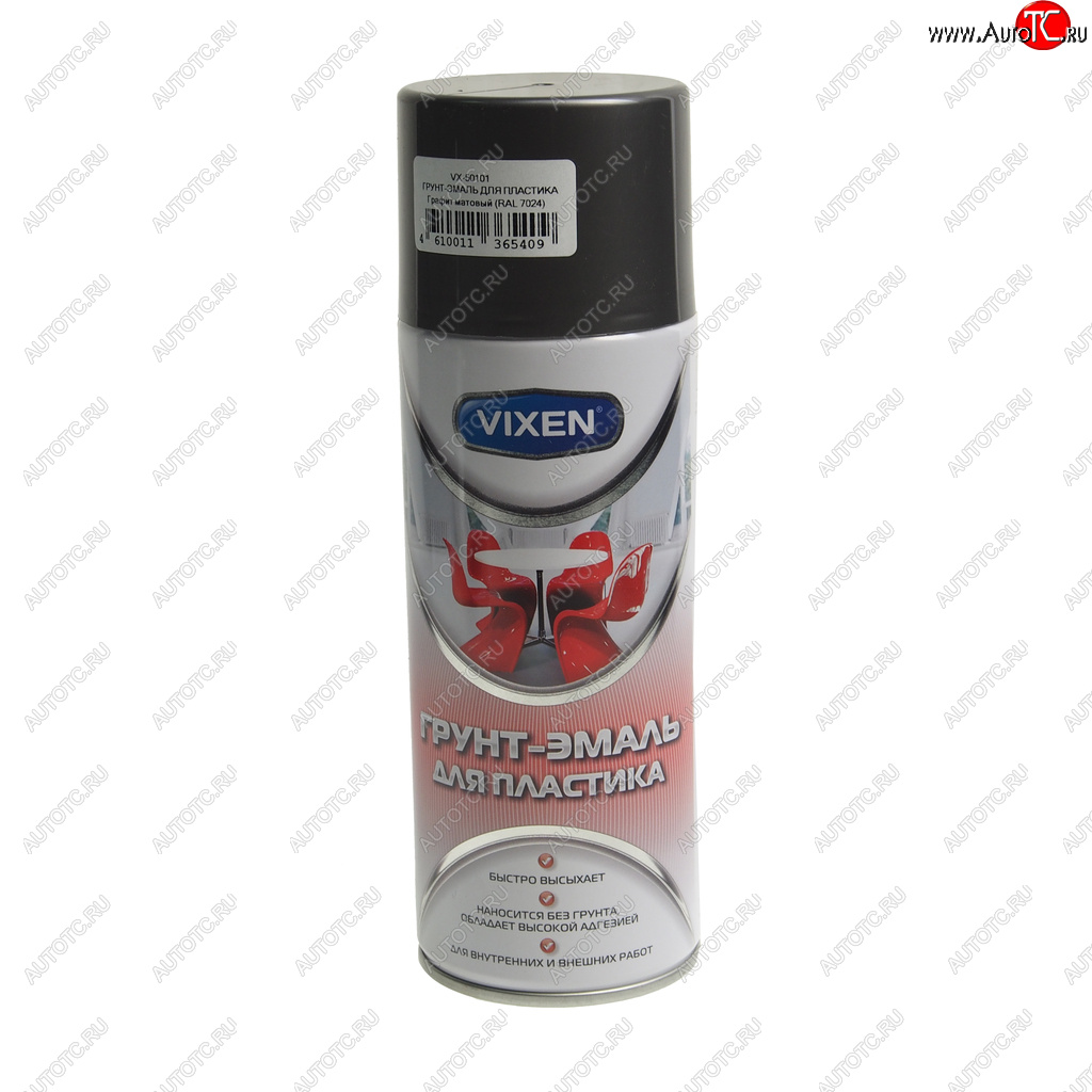 285 р. Краска для пластика графит 520мл VIXEN VIXEN vx-50101  с доставкой в г. Пермь