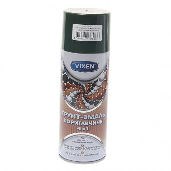 299 р. Грунт-эмаль по ржавчине 4 в 1 зеленый мох RAL 6005 аэрозоль 520мл VIXEN VIXEN vx-516005  с доставкой в г. Пермь. Увеличить фотографию 1
