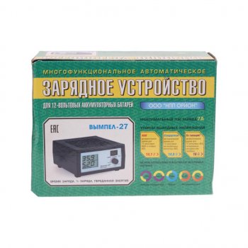 5 749 р. Устройство зарядное 12V 7А 220V (автомат) с ЖК дисплеем Вымпел 27 ОРИОН ОРИОН вымпел-27  с доставкой в г. Пермь. Увеличить фотографию 3