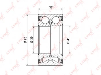 2 599 р. Подшипник ступицы VW Passat (00-) AUDI 80,90,100,A6 (97-) передней LYNX LYNX wb1056  с доставкой в г. Пермь. Увеличить фотографию 1