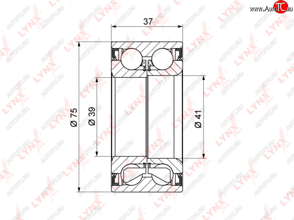 2 599 р. Подшипник ступицы VW Passat (00-) AUDI 80,90,100,A6 (97-) передней LYNX LYNX wb1056  с доставкой в г. Пермь