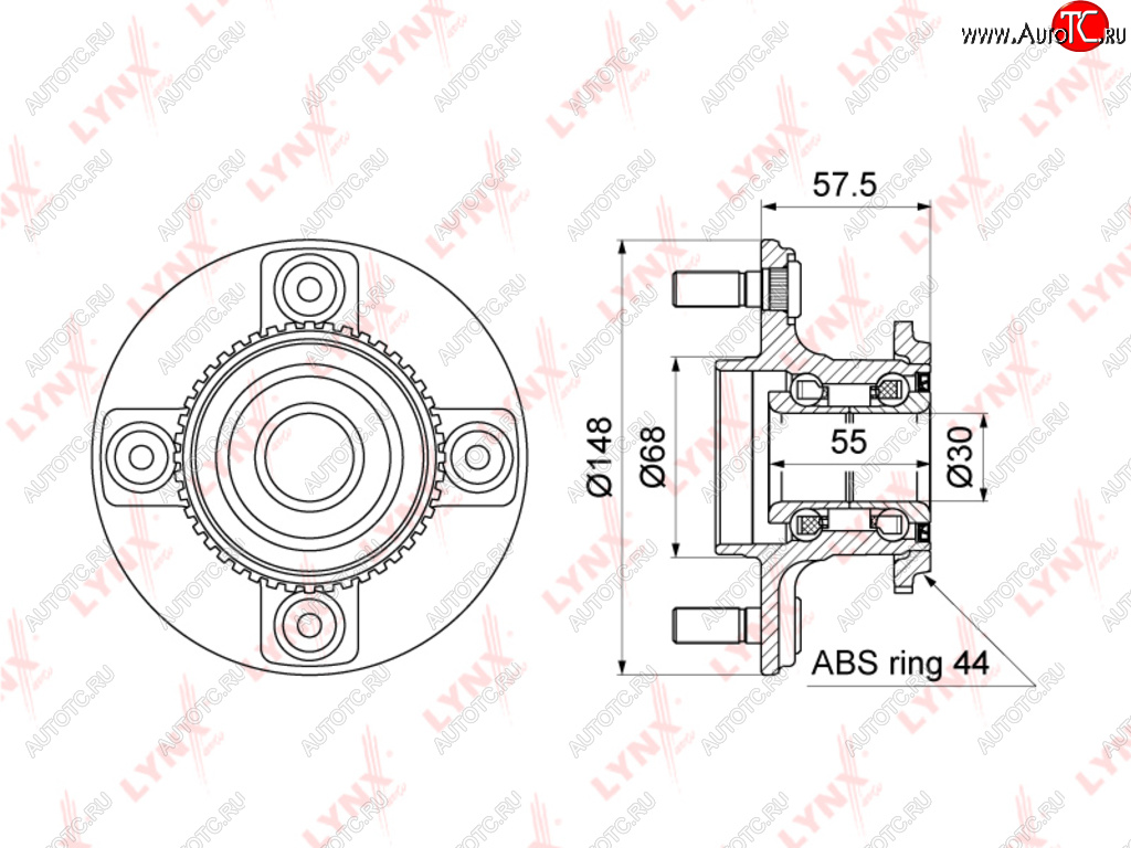 4 799 р. Ступица NISSAN Almera (N16) задняя LYNX LYNX wh1109  с доставкой в г. Пермь