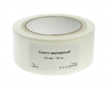 232 р. Скотч малярный 50ммх50м TECHROLL TECHROLL w_и_ш_059107605  с доставкой в г. Пермь. Увеличить фотографию 1