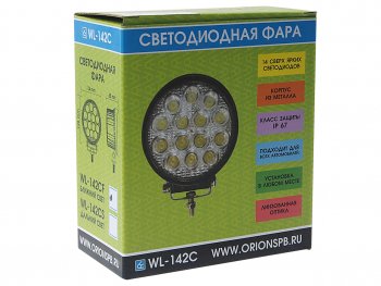 1 759 р. Фара рабочего света 114х128х65мм 42W (ближний свет) круглая ВЫМПЕЛ ОРИОН wl-142cf  с доставкой в г. Пермь. Увеличить фотографию 3
