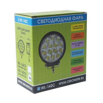 1 739 р. Фара рабочего света 114х128х65мм 42W (дальний свет) круглая ВЫМПЕЛ ОРИОН wl-142cs  с доставкой в г. Пермь. Увеличить фотографию 3