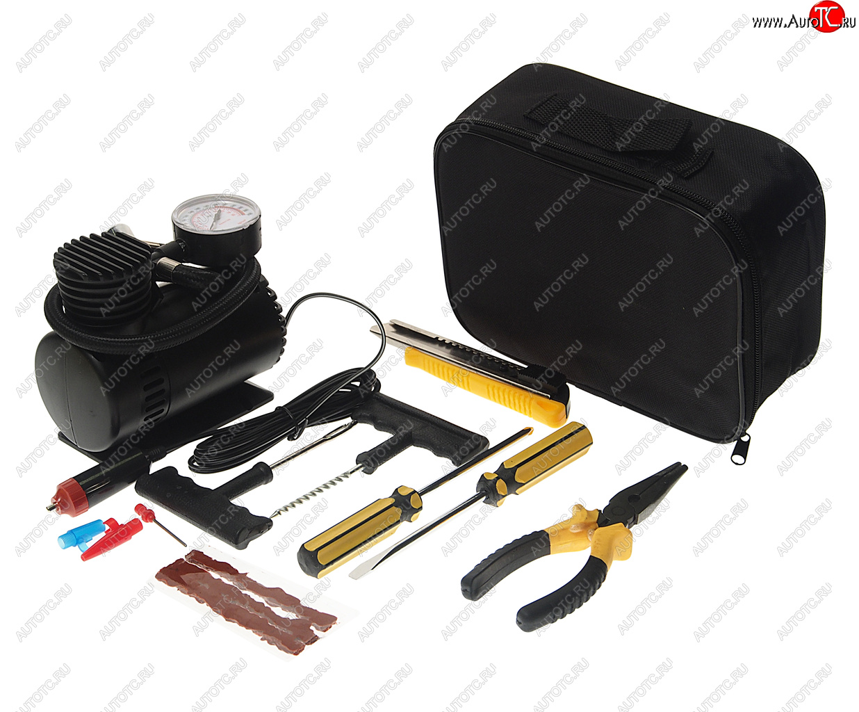 1 499 р. Компрессор автомобильный 18лмин. 8A 12V с набором инструментов WMC TOOLS WMC TOOLS wmc-011  с доставкой в г. Пермь